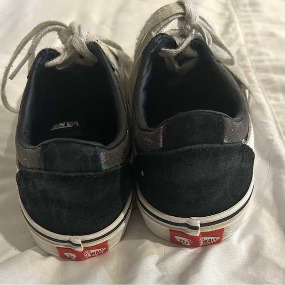 Vans women’s size 6 black sneakers with iridescent colored squares. - Picture 3 of 5